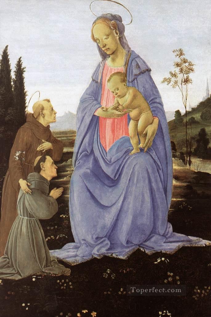 Virgen con el Niño San Antonio de Padua y un fraile antes de 1480 Christian Filippino Lippi Pintura al óleo